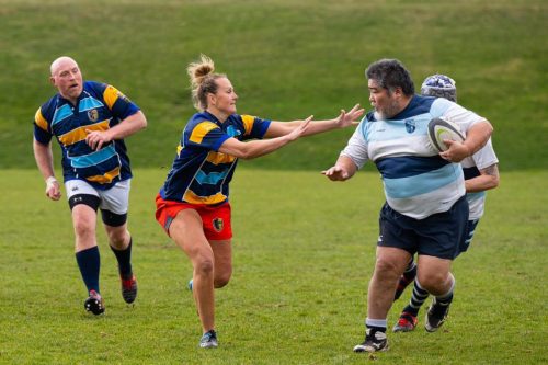 Semiahmoo Old Boys (SOB's)rugby team playing Burnaby's Twilighter Rugby Team.